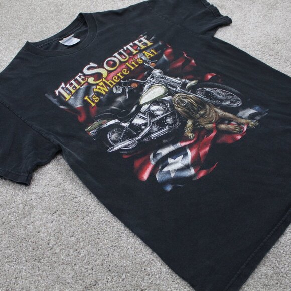 Vintage Tennessee River Tag Shirt Mens Large Black The South is Where its at S/S - Picture 4 of 11